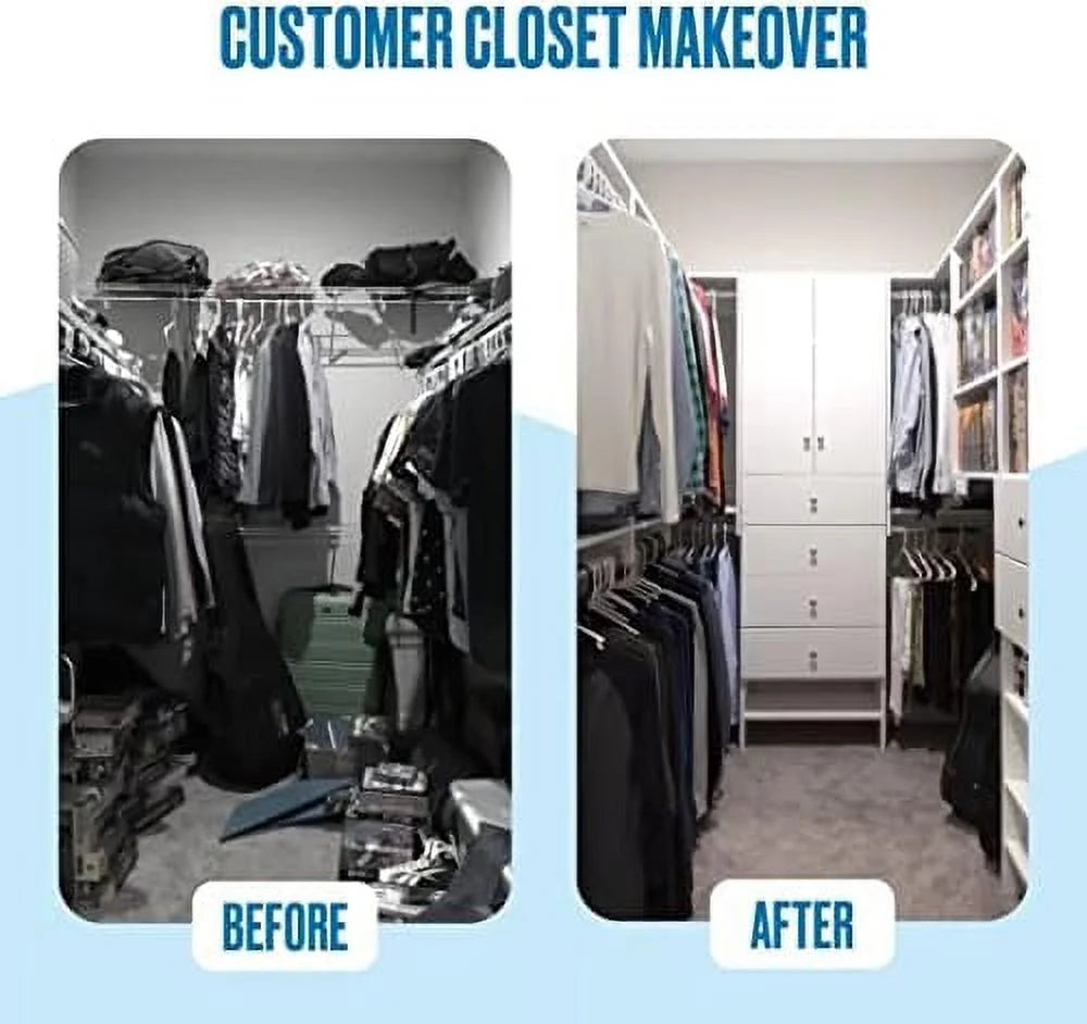 White Modular Closet Organizer Unit S8485