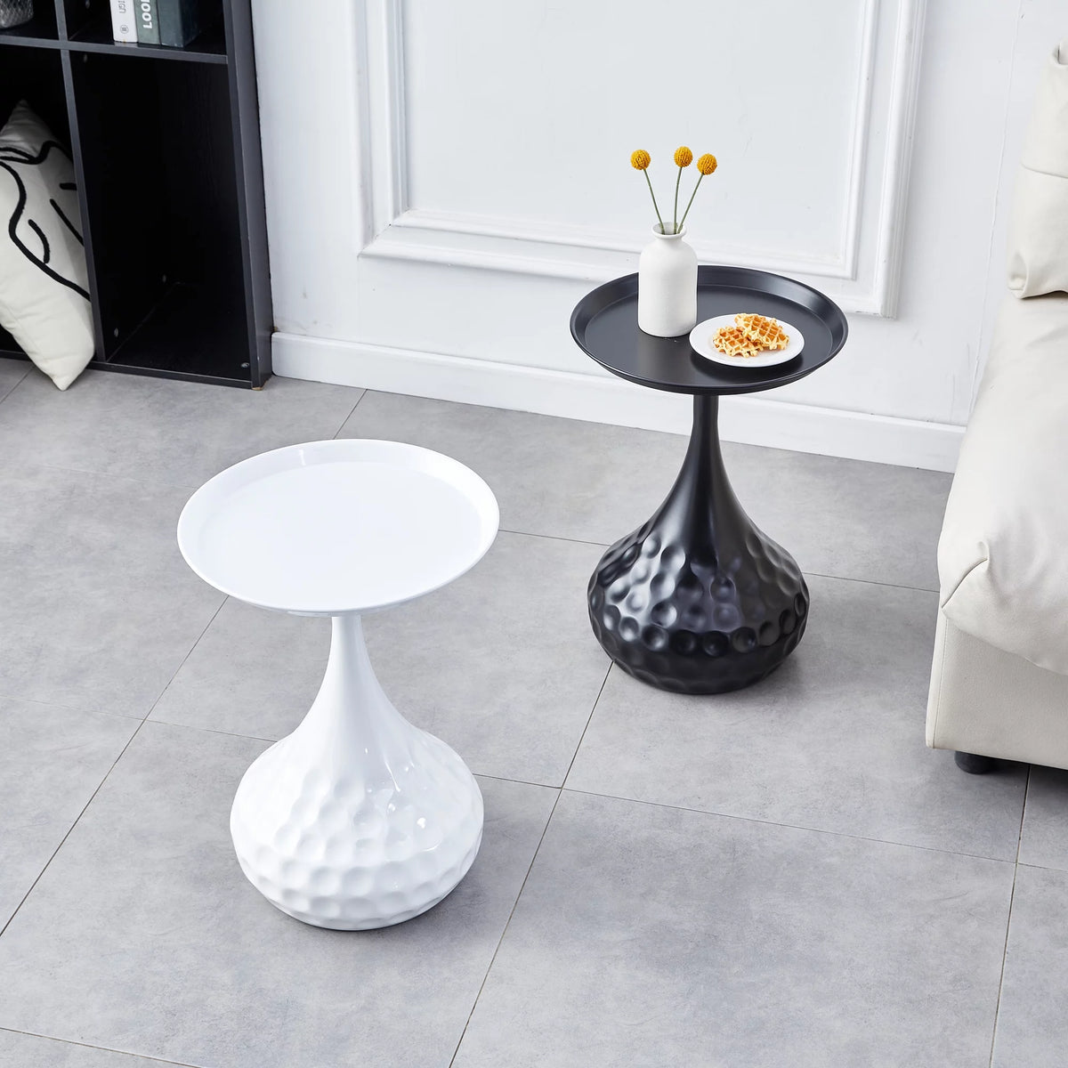 Black Metal Round Side Table X12251