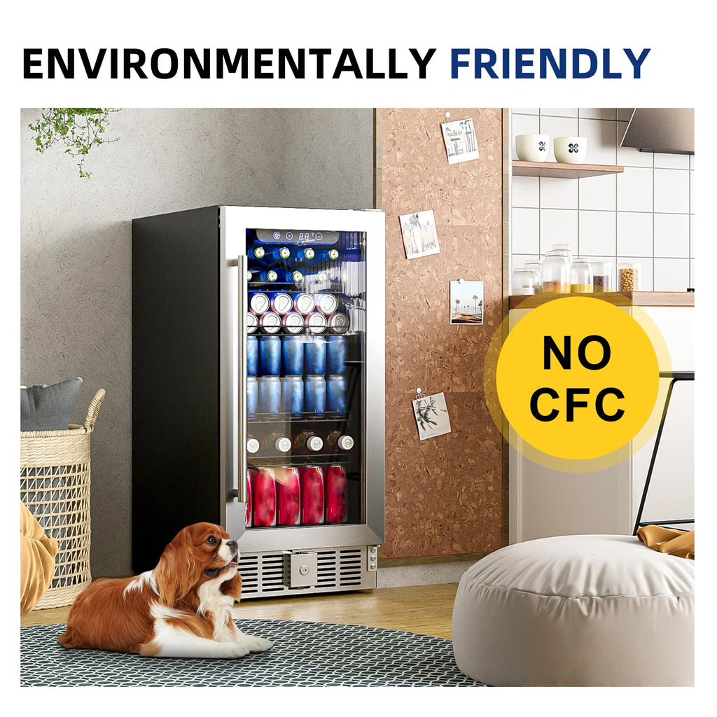 15 Beverage Cooler Refrigerator with Glass Door J2714