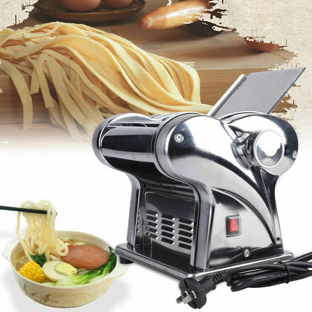 Electric Noodles Machine 135W Silver Stainless Steel 6-Speed Pasta Press Maker R472417