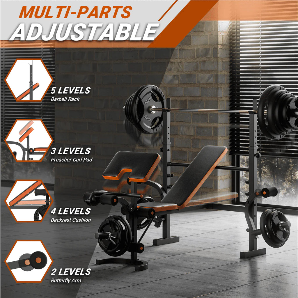 6 Positions Adjustable Foldable Weight Bench 800 Lbs U359188