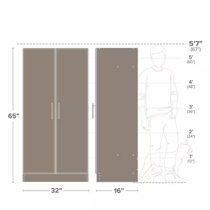 Light Gray Wood Freestanding Garage Cabinet S767894
