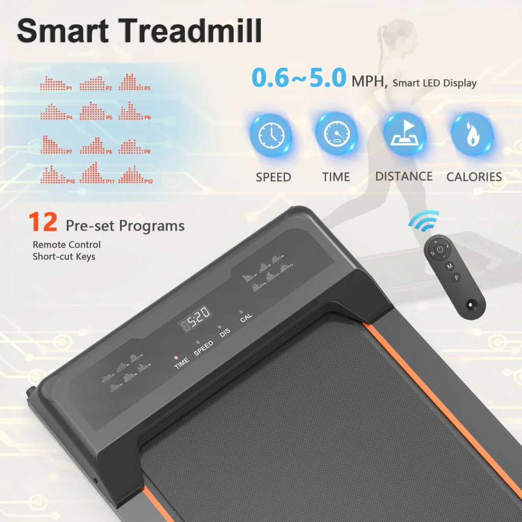 2.5HP Portable Treadmill with LED Display and Remote Control X97850